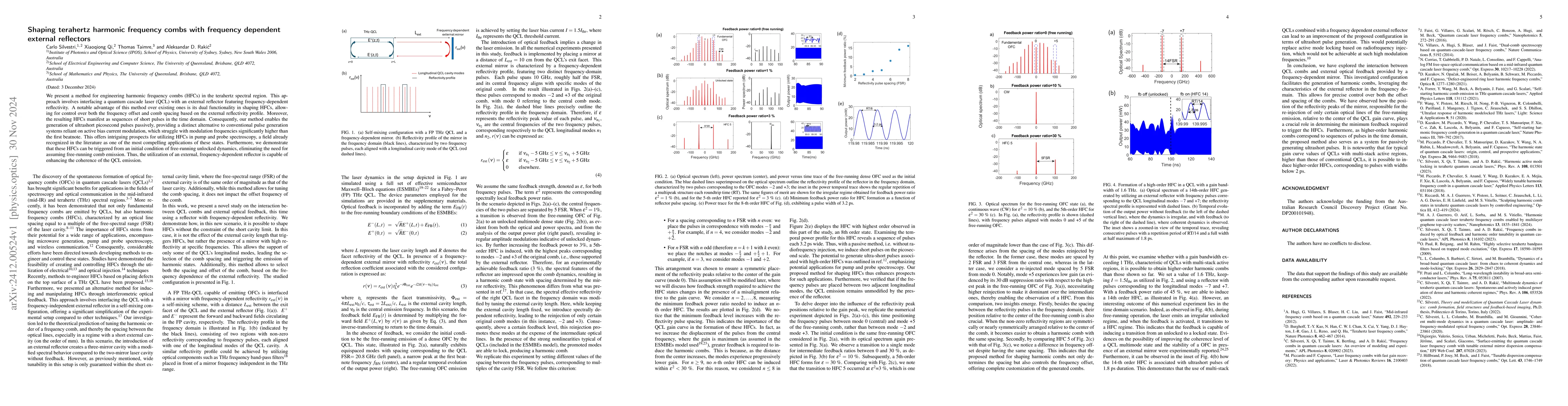 Thumbnail for Shaping terahertz harmonic frequency combs with frequency dependent
  external reflectors