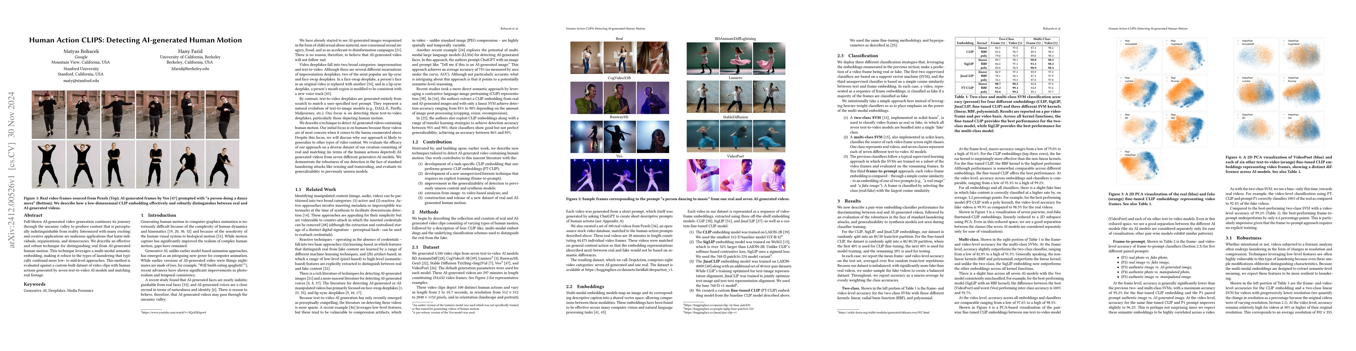 Thumbnail for Human Action CLIPS: Detecting AI-generated Human Motion