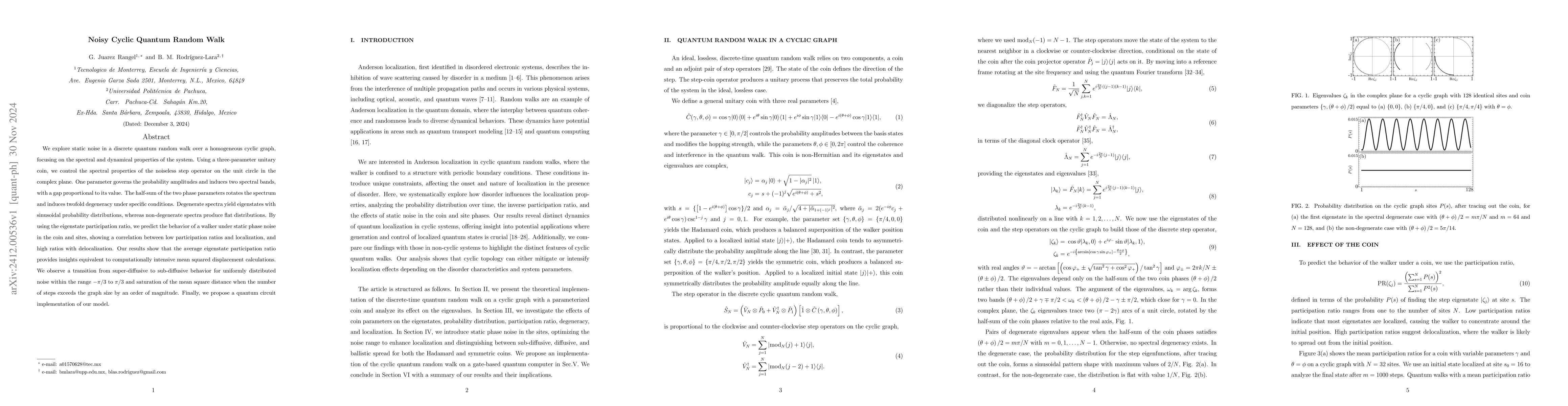 Thumbnail for Noisy Cyclic Quantum Random Walk