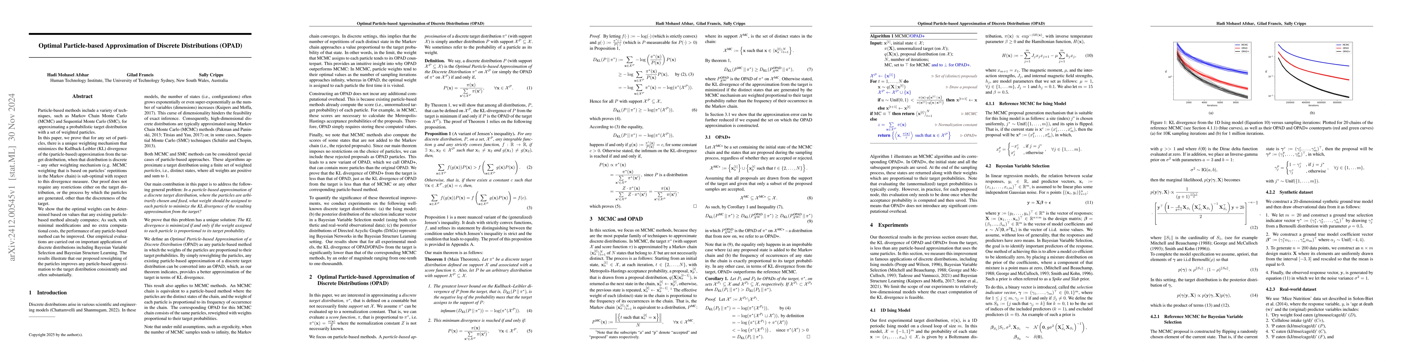 Thumbnail for Optimal Particle-based Approximation of Discrete Distributions (OPAD)