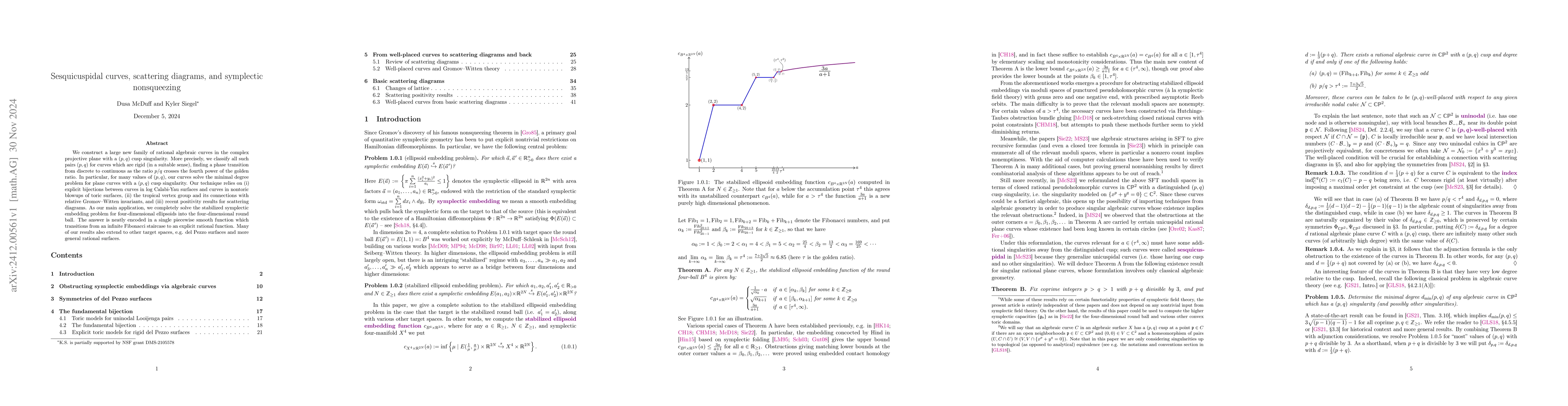 Thumbnail for Sesquicuspidal curves, scattering diagrams, and symplectic nonsqueezing