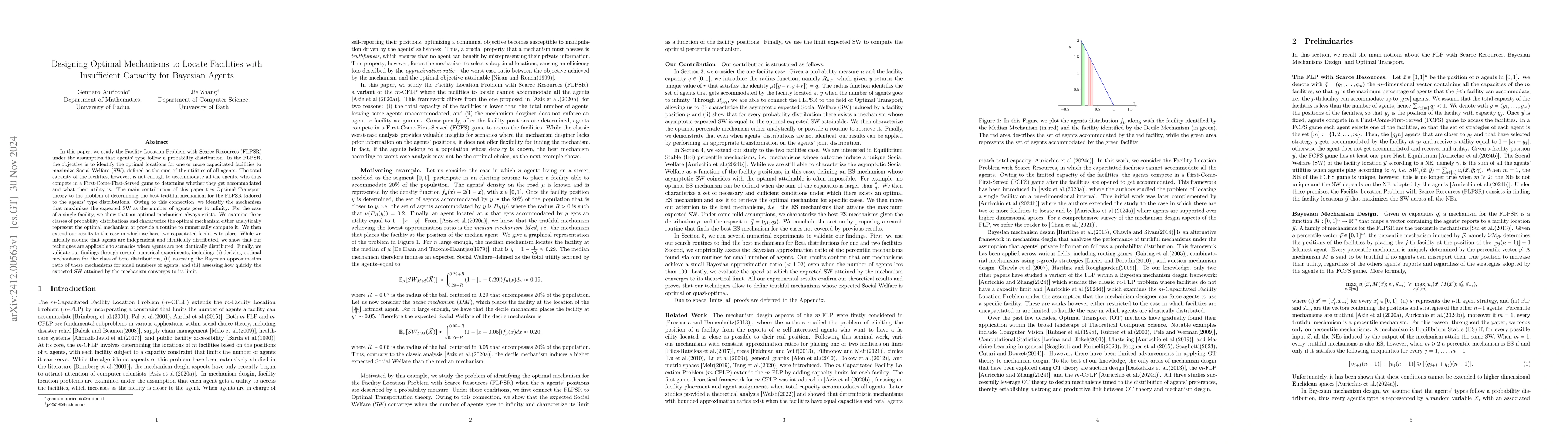 Thumbnail for Designing Optimal Mechanisms to Locate Facilities with Insufficient
  Capacity for Bayesian Agents