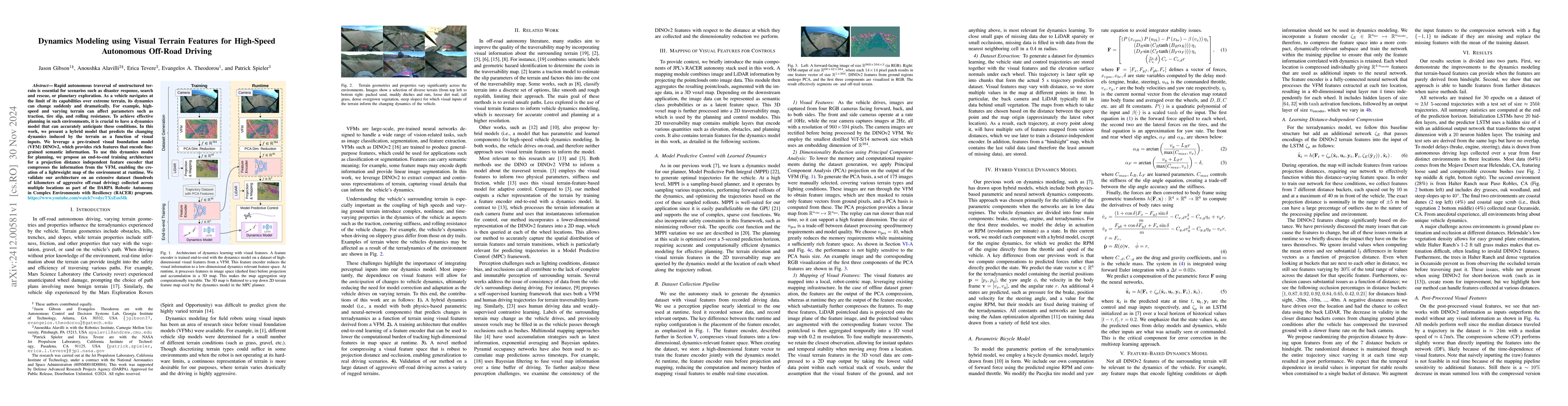 Thumbnail for Dynamics Modeling using Visual Terrain Features for High-Speed
  Autonomous Off-Road Driving