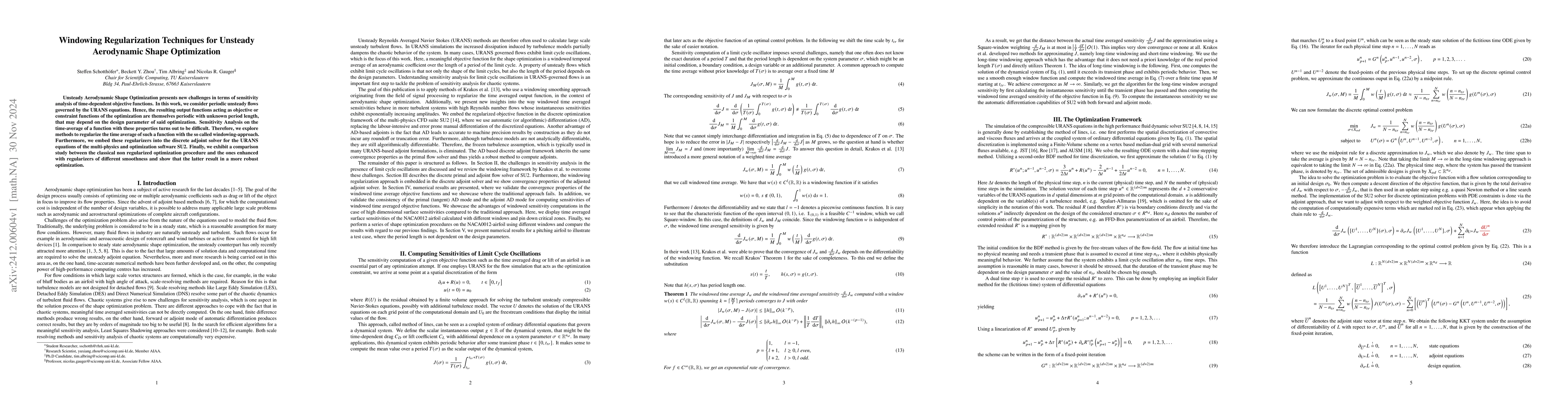 Thumbnail for Windowing Regularization Techniques for Unsteady Aerodynamic Shape
  Optimization