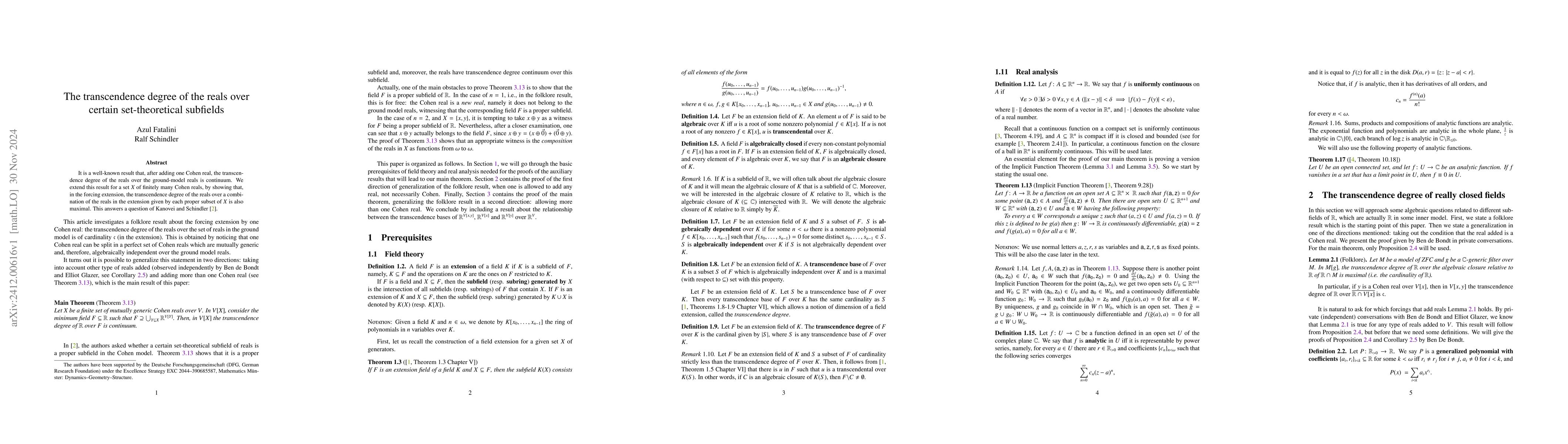 Thumbnail for The transcendence degree of the reals over certain set-theoretical
  subfields