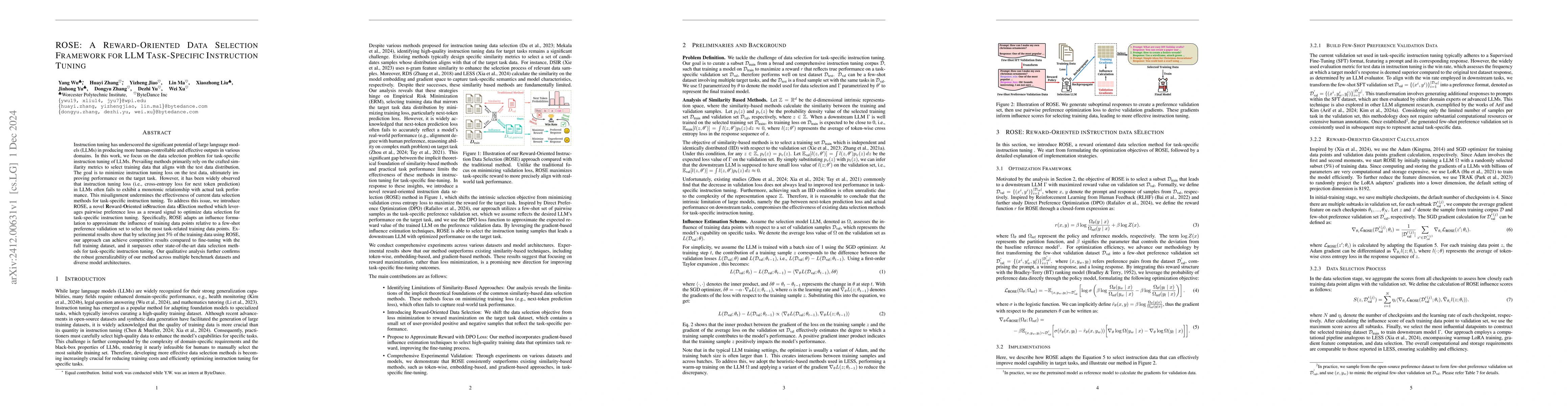 Thumbnail for ROSE: A Reward-Oriented Data Selection Framework for LLM Task-Specific
  Instruction Tuning