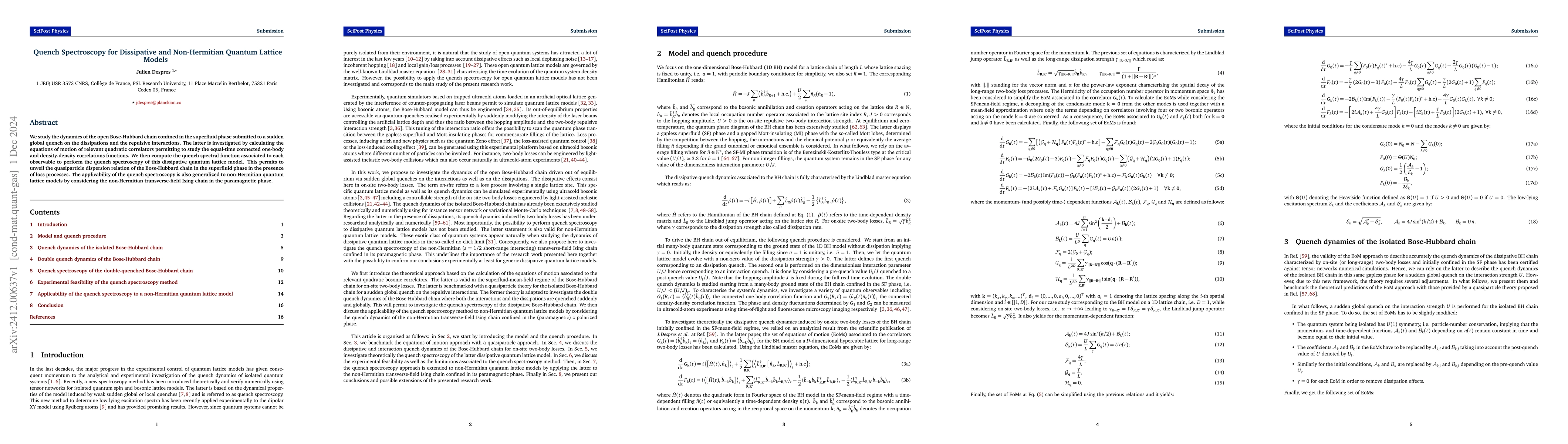 Thumbnail for Quench Spectroscopy for Dissipative and Non-Hermitian Quantum Lattice
  Models