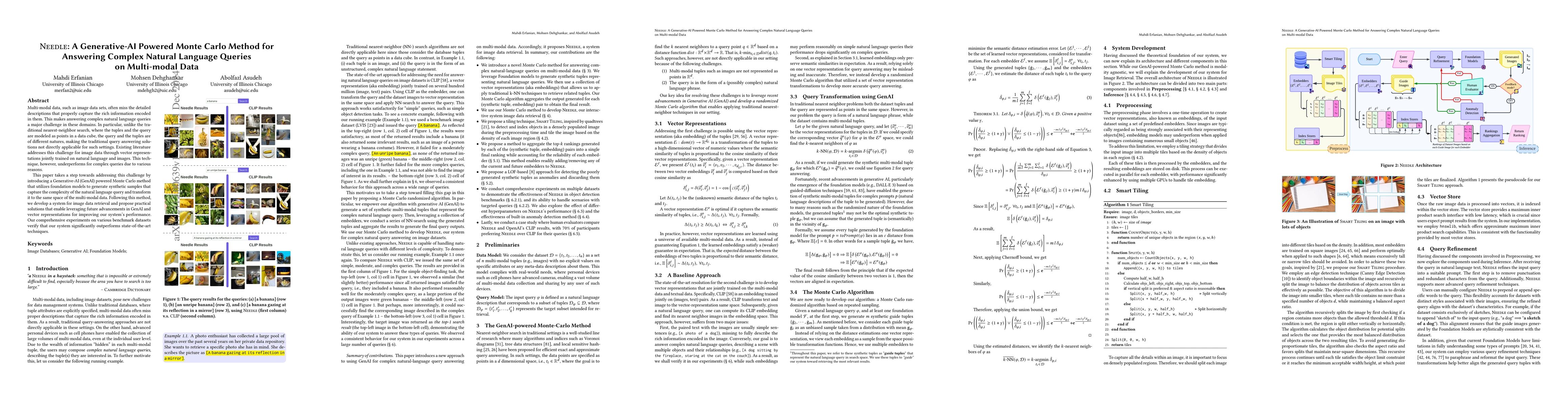 Thumbnail for Needle: A Generative-AI Powered Monte Carlo Method for Answering Complex
  Natural Language Queries on Multi-modal Data