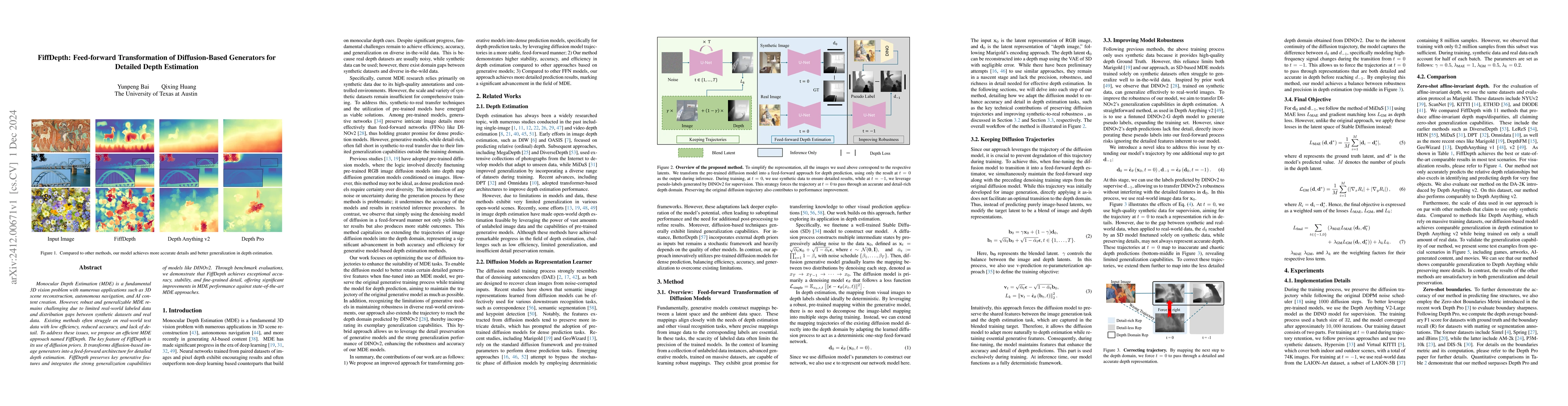 Thumbnail for FiffDepth: Feed-forward Transformation of Diffusion-Based Generators for
  Detailed Depth Estimation