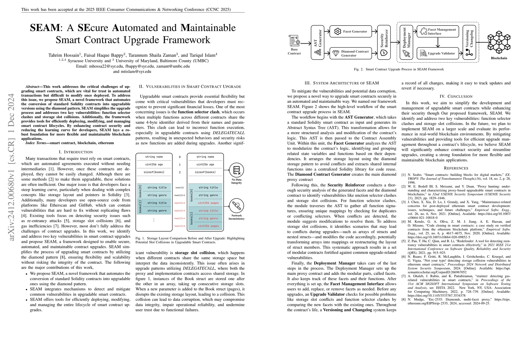 Thumbnail for SEAM: A Secure Automated and Maintainable Smart Contract Upgrade
  Framework