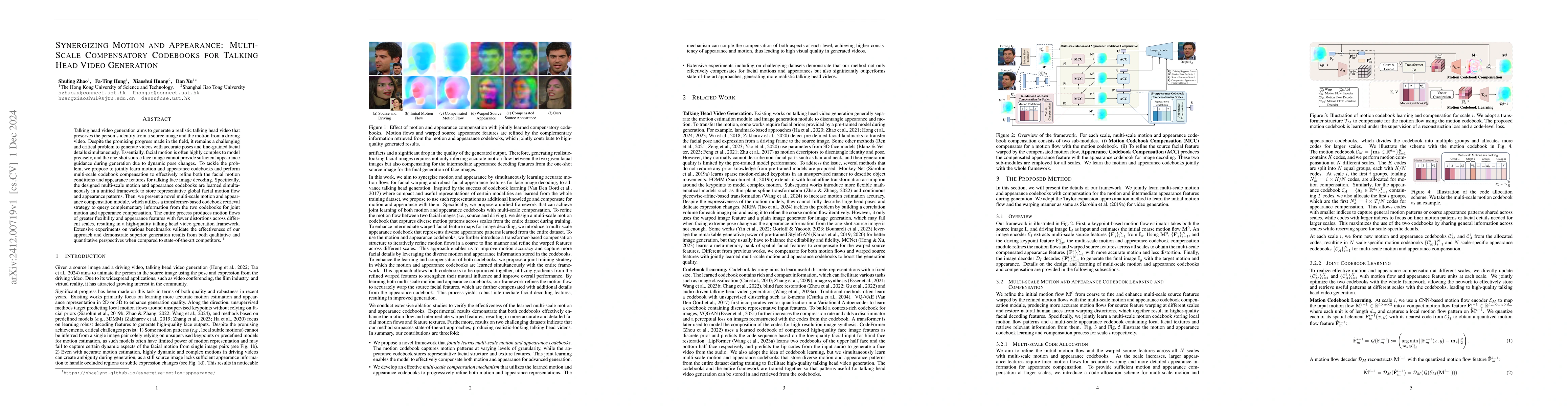 Thumbnail for Synergizing Motion and Appearance: Multi-Scale Compensatory Codebooks
  for Talking Head Video Generation