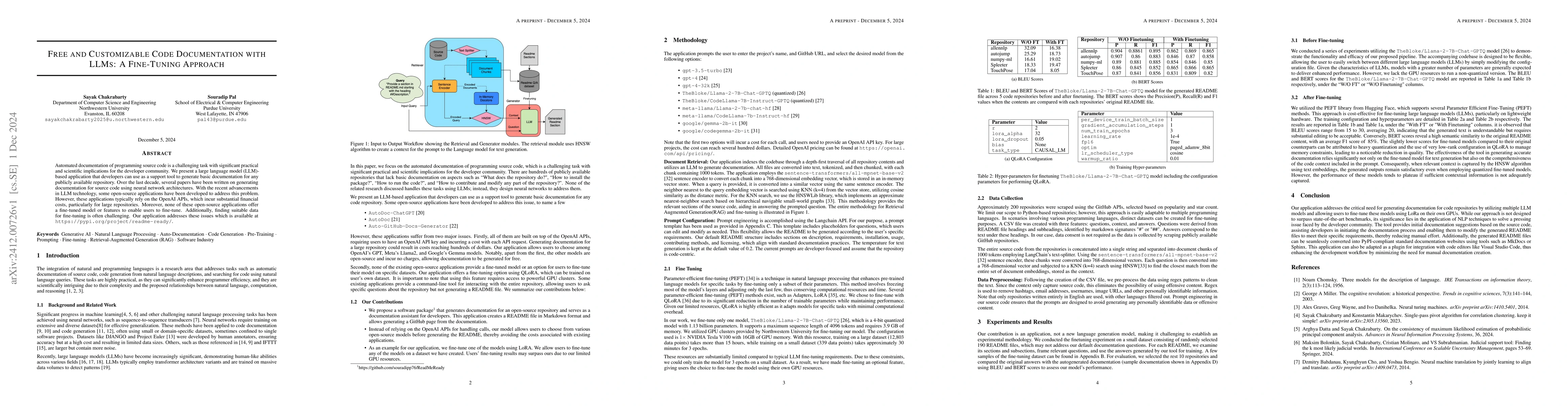 Thumbnail for Free and Customizable Code Documentation with LLMs: A Fine-Tuning
  Approach