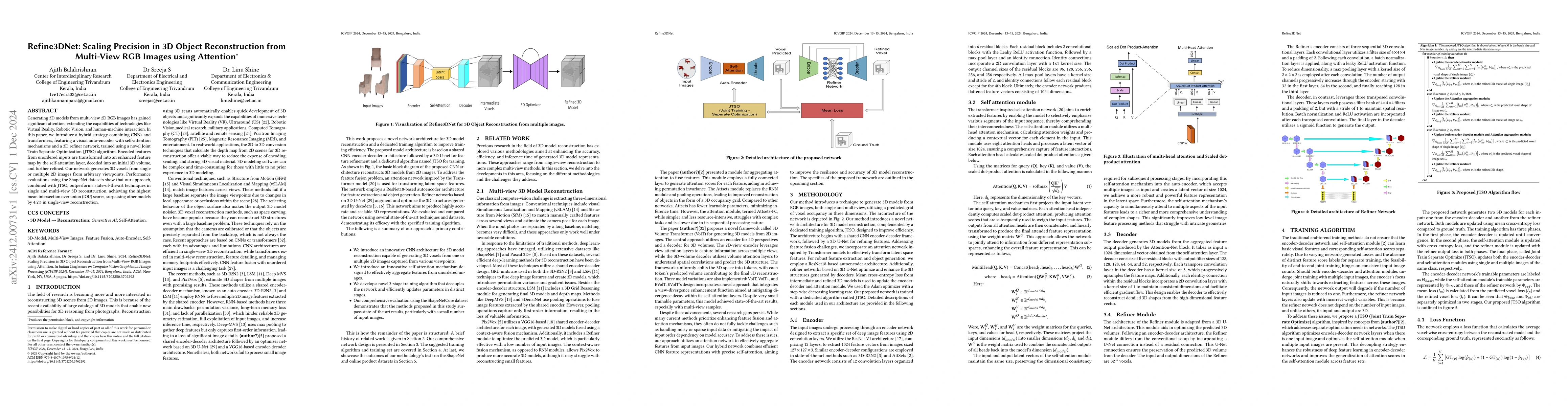 Thumbnail for Refine3DNet: Scaling Precision in 3D Object Reconstruction from
  Multi-View RGB Images using Attention