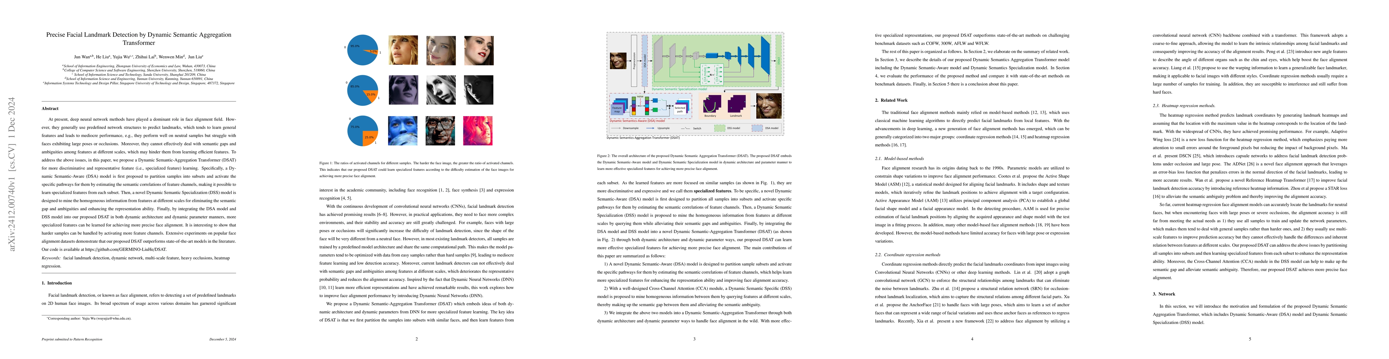 Thumbnail for Precise Facial Landmark Detection by Dynamic Semantic Aggregation
  Transformer