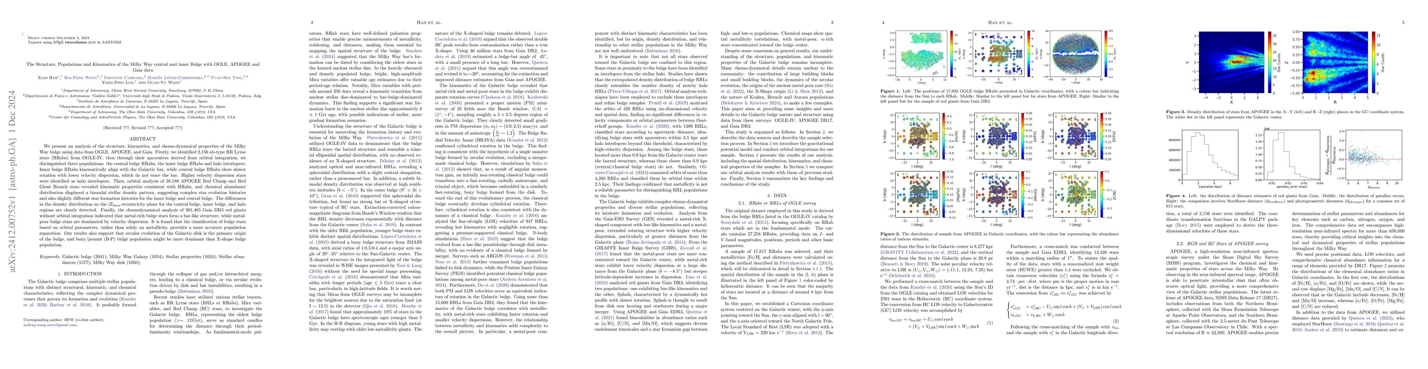 Thumbnail for The Structure, Populations and Kinematics of the Milky Way central and
  inner Bulge with OGLE, APOGEE and Gaia data
