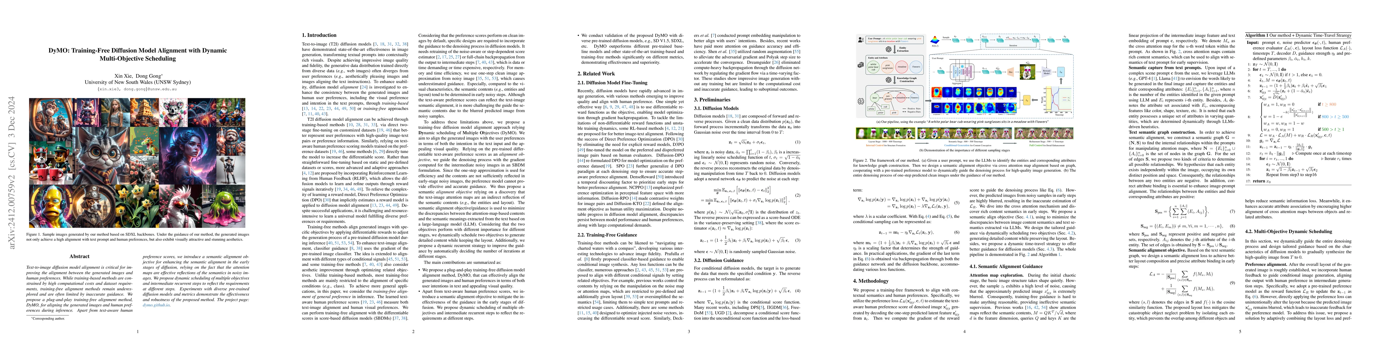 Thumbnail for DyMO: Training-Free Diffusion Model Alignment with Dynamic
  Multi-Objective Scheduling