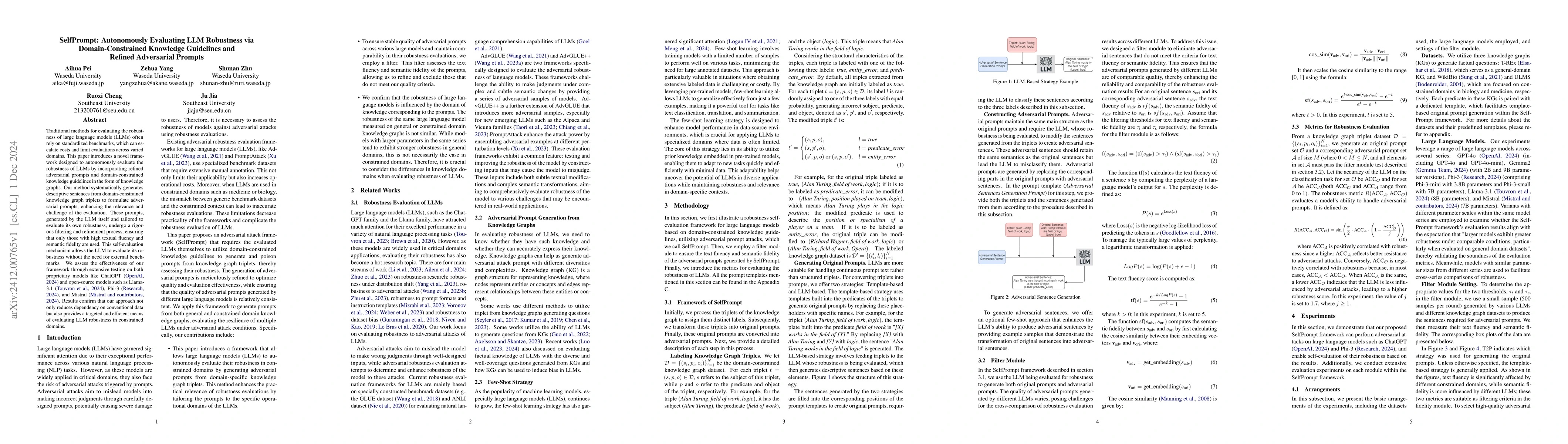 Thumbnail for SelfPrompt: Autonomously Evaluating LLM Robustness via
  Domain-Constrained Knowledge Guidelines and Refined Adversarial Prompts