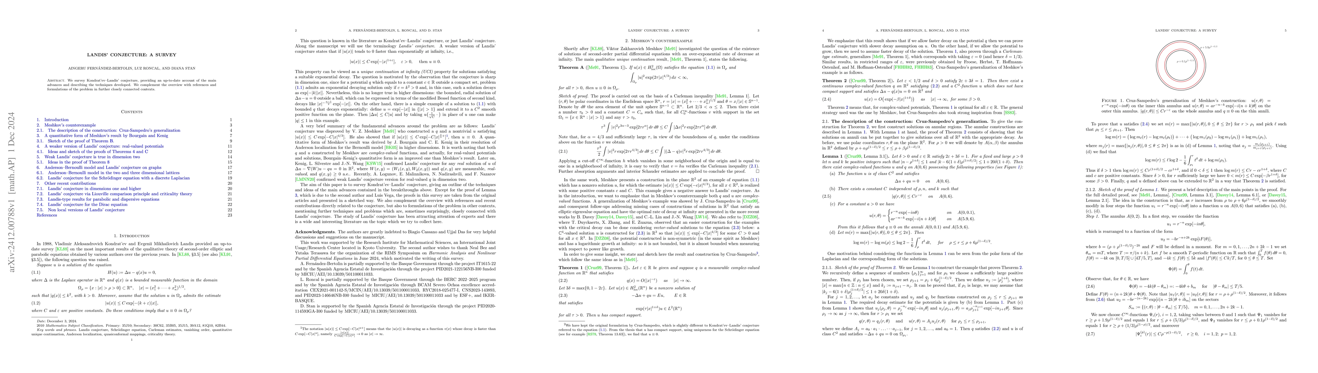 Thumbnail for Landis' conjecture: a survey