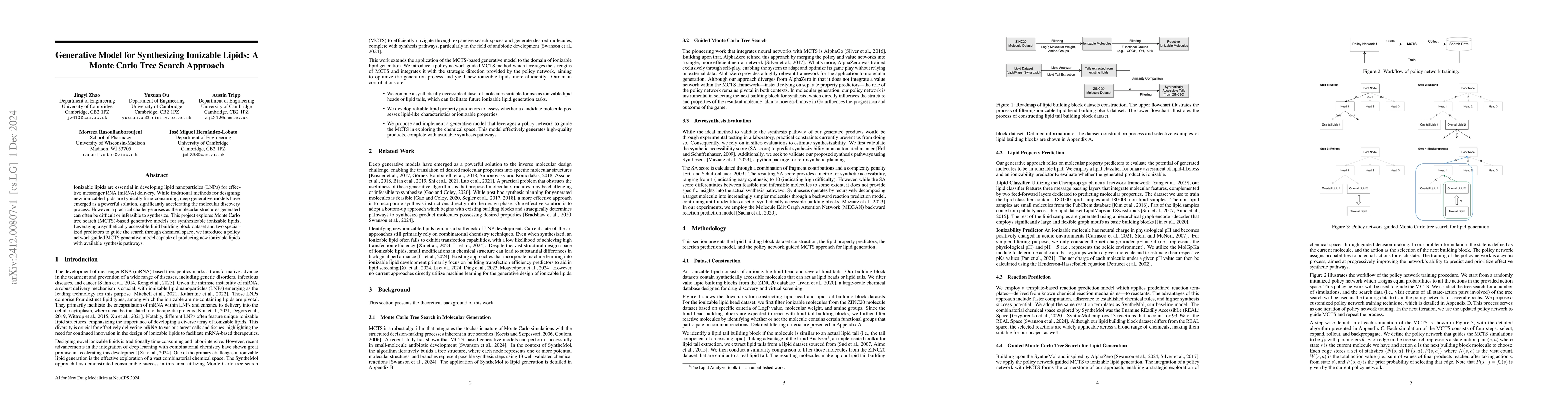 Thumbnail for Generative Model for Synthesizing Ionizable Lipids: A Monte Carlo Tree
  Search Approach