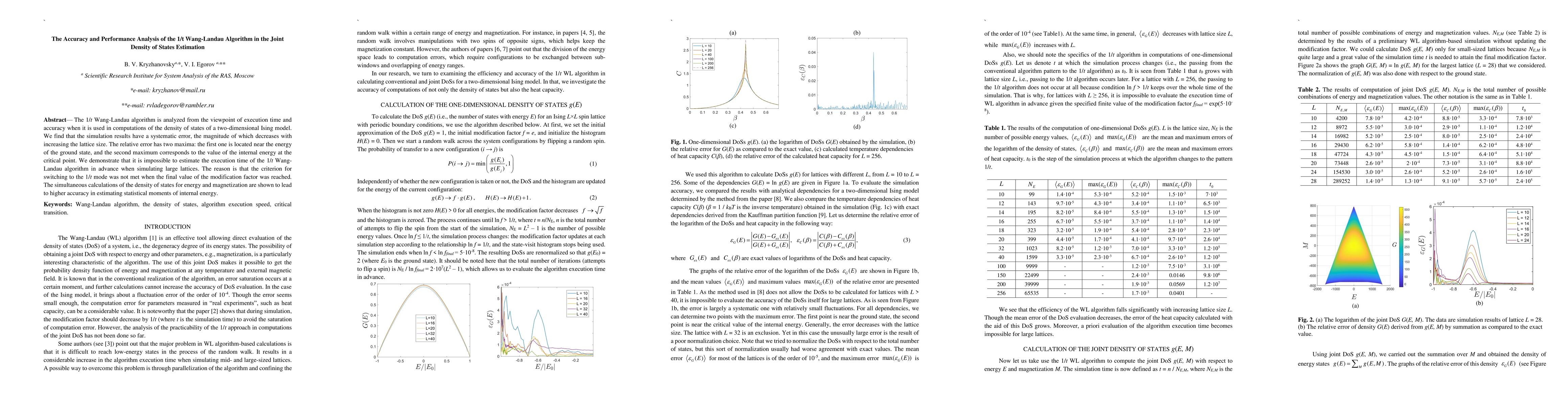 Thumbnail for The Accuracy and Performance Analysis of the 1/t Wang-Landau Algorithm
  in the Joint Density of States Estimation