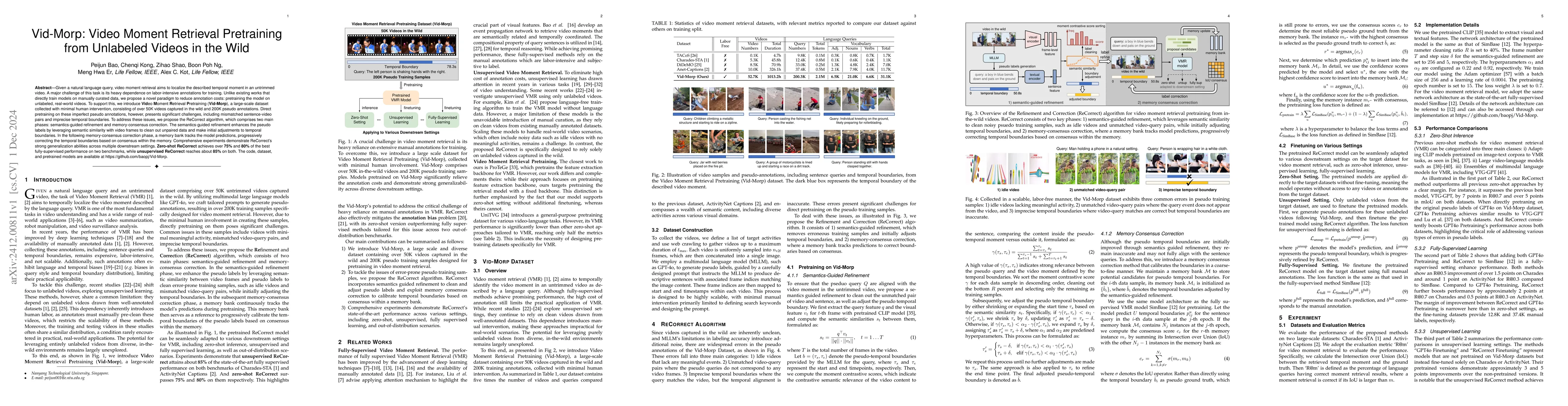Thumbnail for Vid-Morp: Video Moment Retrieval Pretraining from Unlabeled Videos in
  the Wild