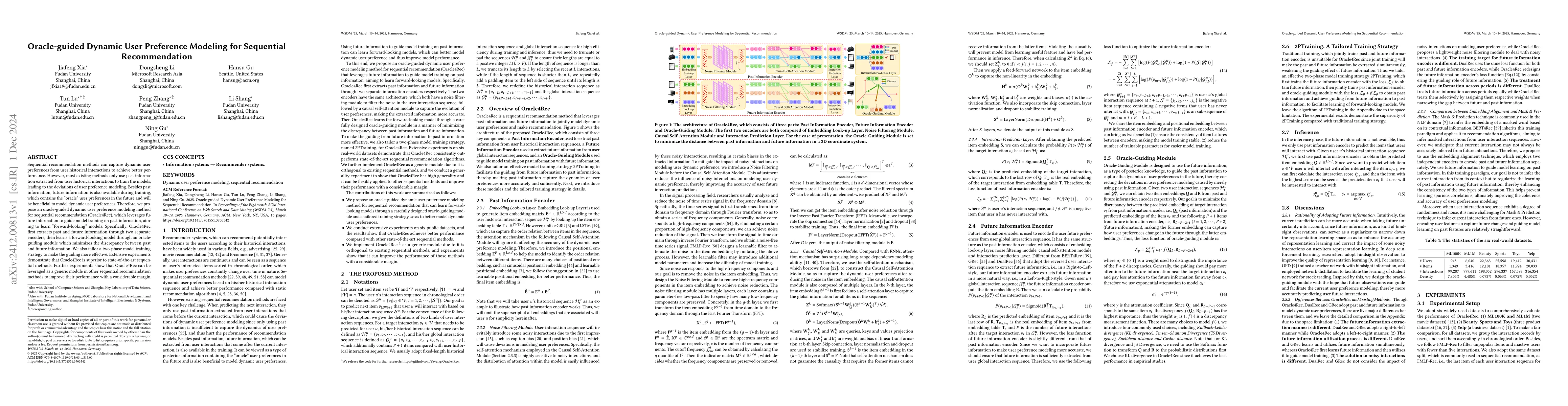 Thumbnail for Oracle-guided Dynamic User Preference Modeling for Sequential
  Recommendation
