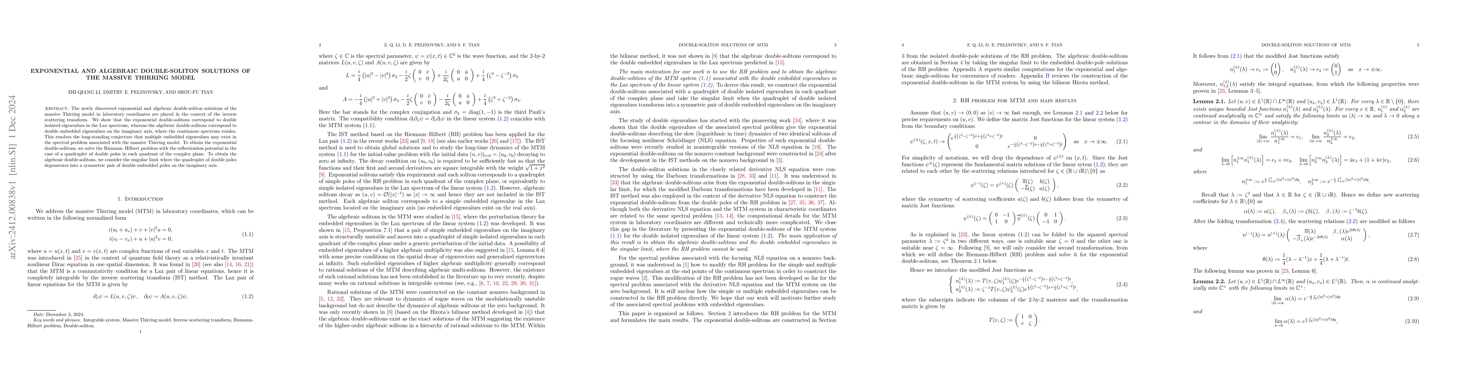 Thumbnail for Exponential and algebraic double-soliton solutions of the massive
  Thirring model