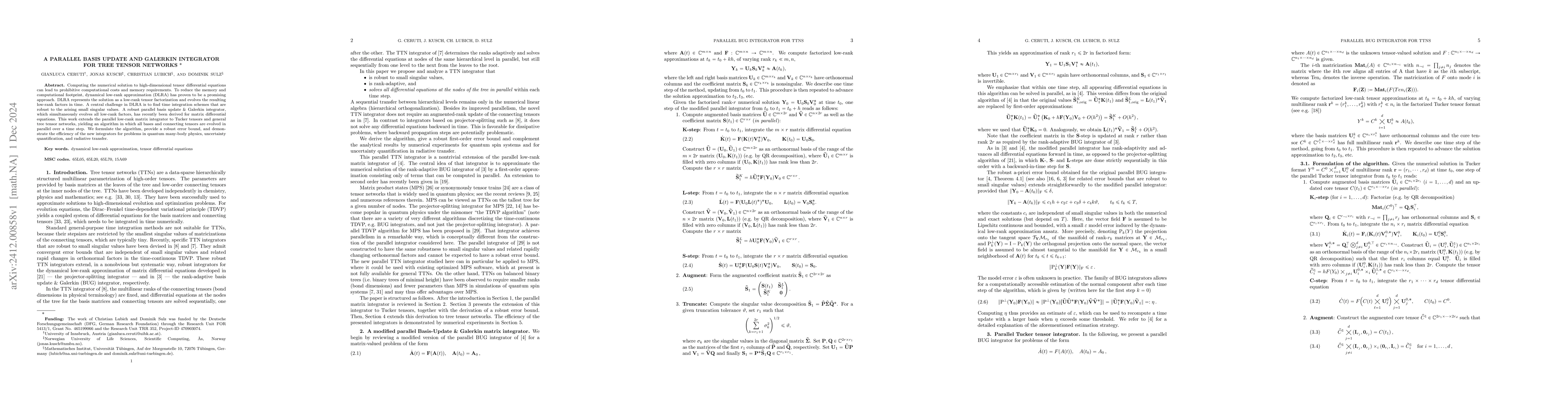 Thumbnail for A parallel Basis Update and Galerkin Integrator for Tree Tensor Networks