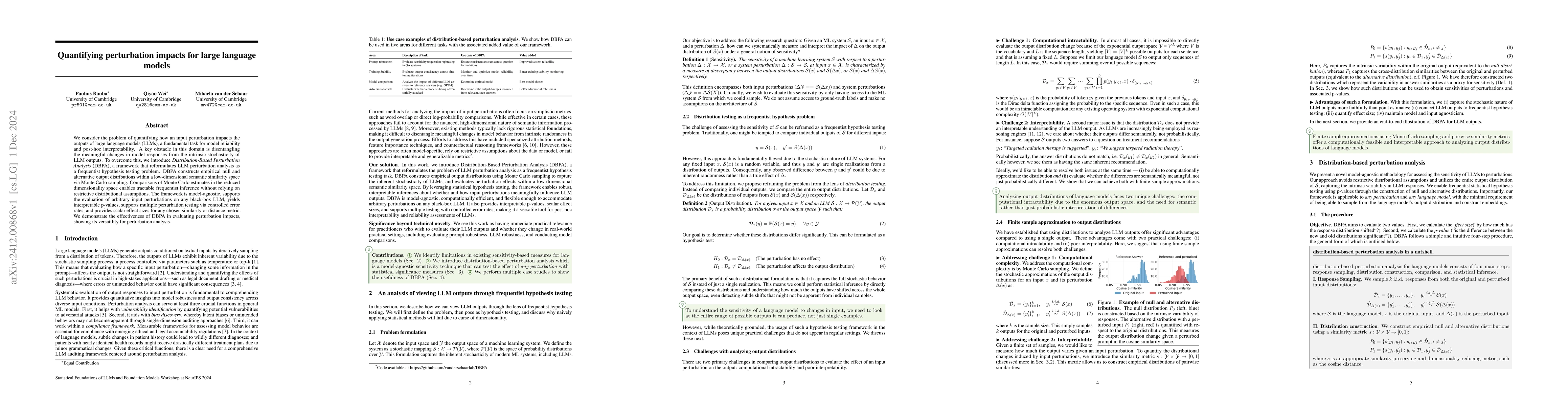 Thumbnail for Quantifying perturbation impacts for large language models