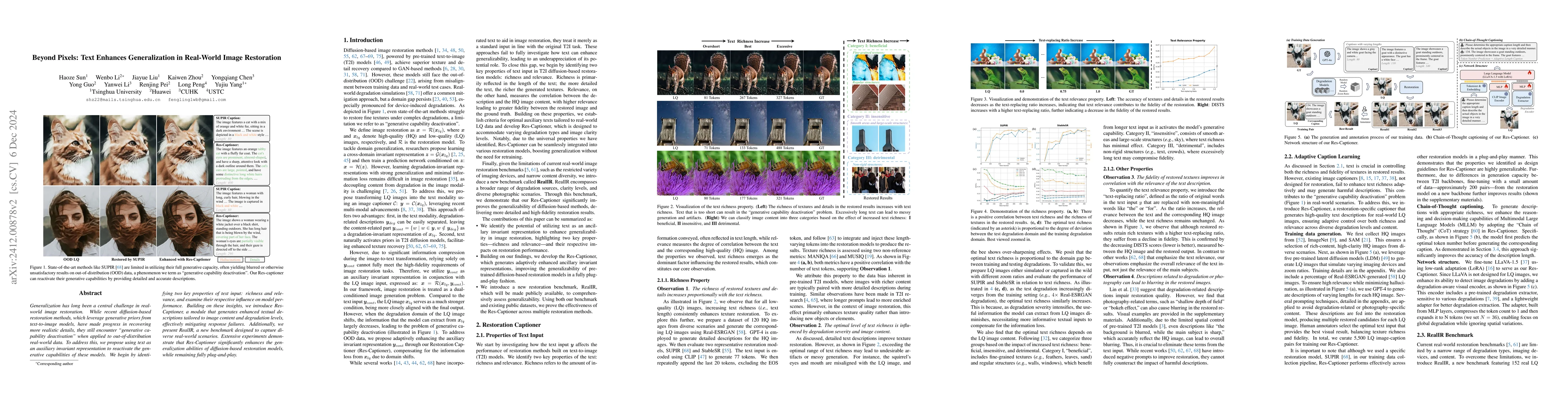 Thumbnail for Beyond Pixels: Text Enhances Generalization in Real-World Image
  Restoration