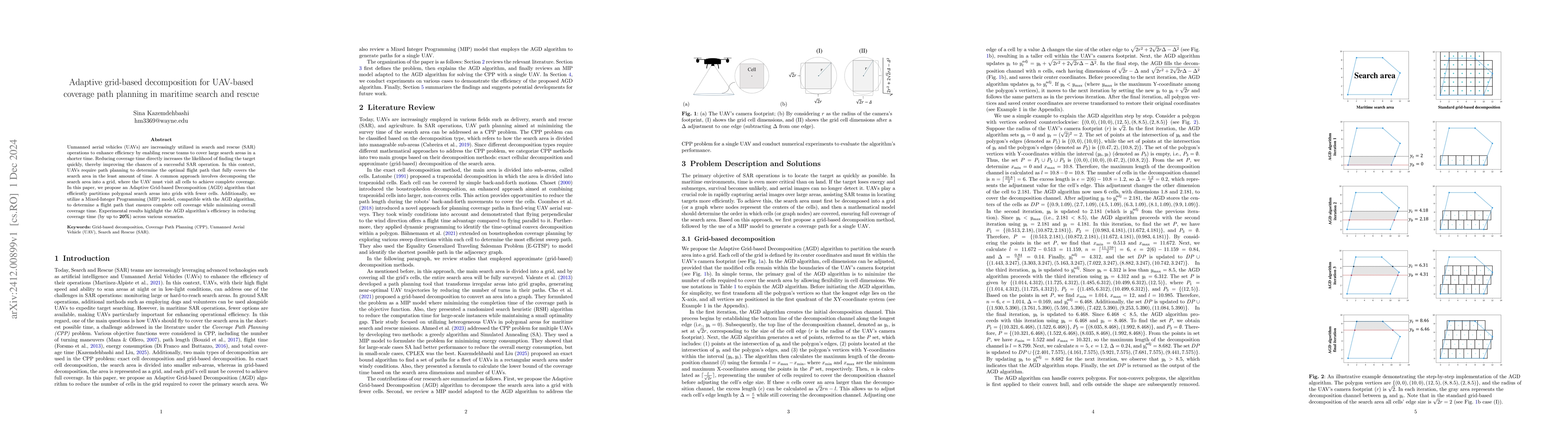 Thumbnail for Adaptive grid-based decomposition for UAV-based coverage path planning
  in maritime search and rescue