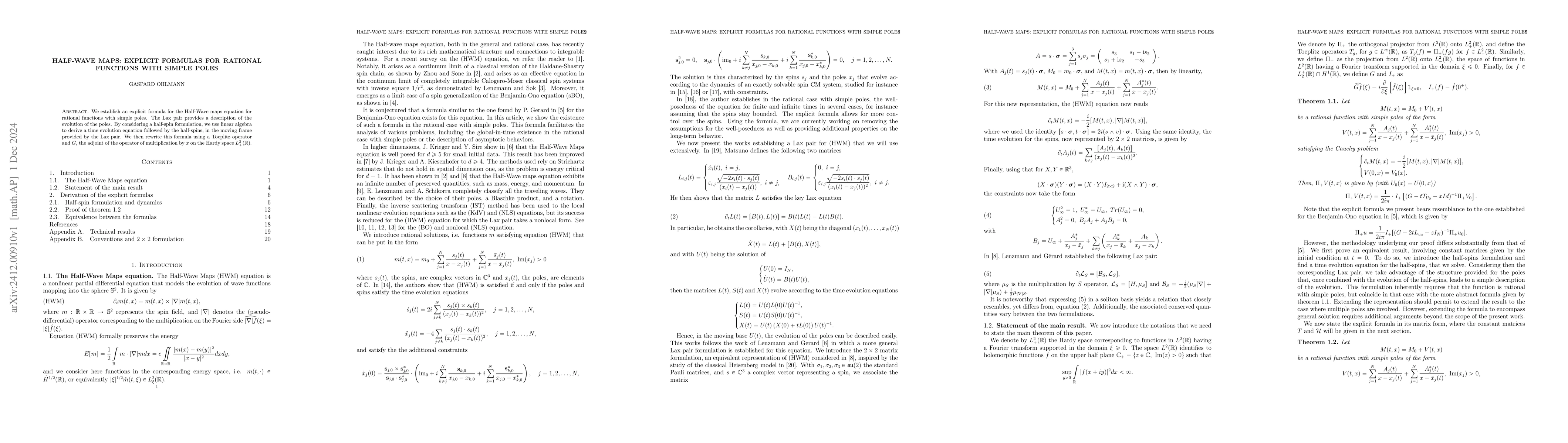 Thumbnail for Half-Wave Maps: Explicit Formulas for Rational Functions with Simple
  Poles