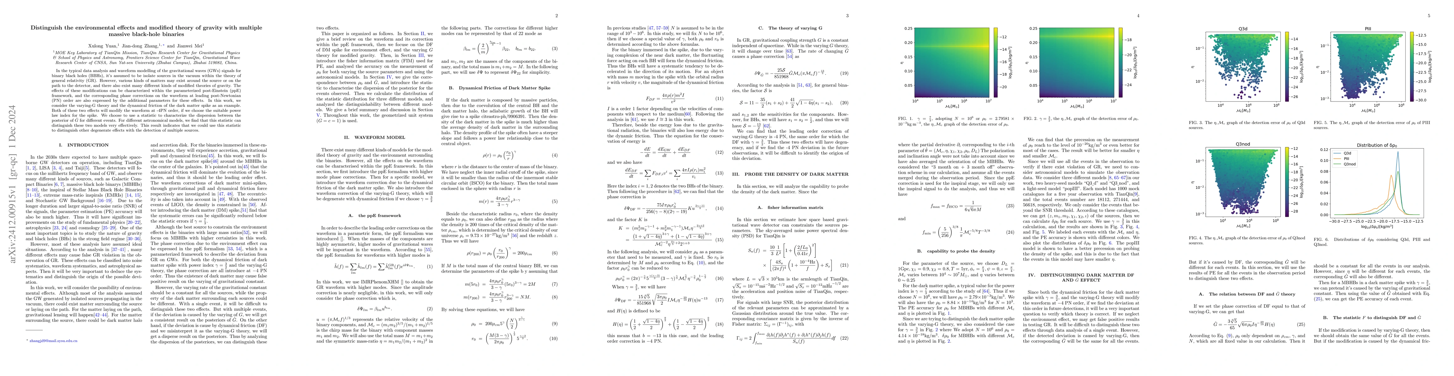 Thumbnail for Distinguish the environmental effects and modified theory of gravity
  with multiple massive black-hole binaries