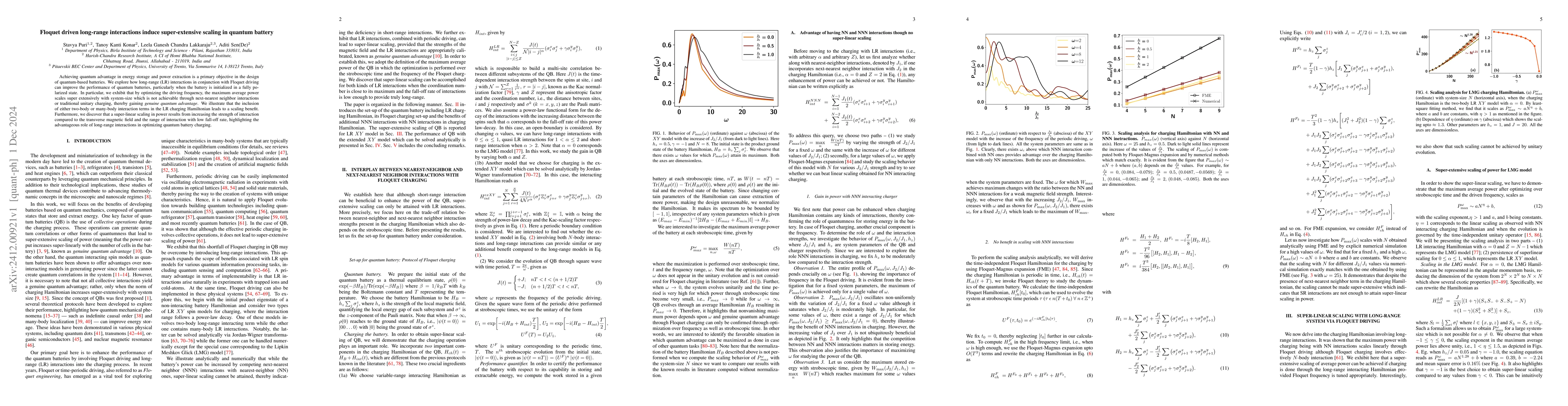 Thumbnail for Floquet driven long-range interactions induce super-extensive scaling in
  quantum battery