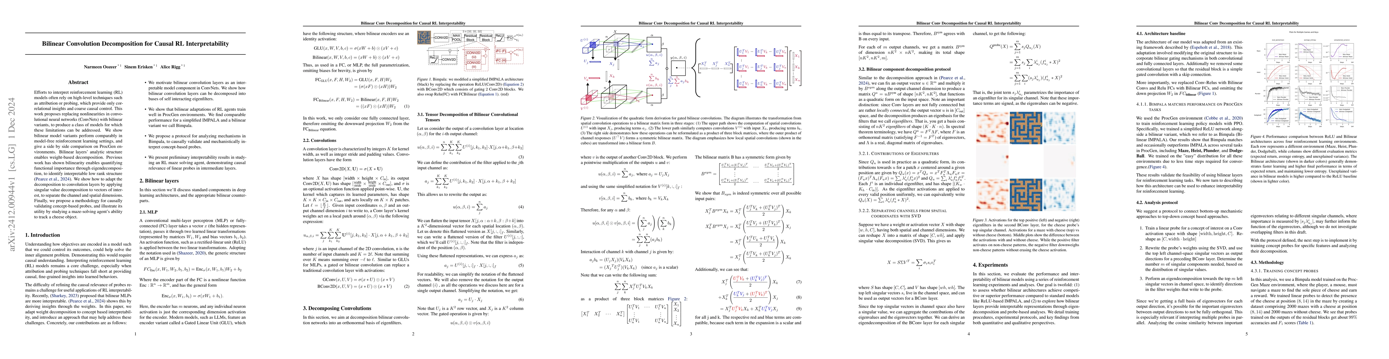 Thumbnail for Bilinear Convolution Decomposition for Causal RL Interpretability
