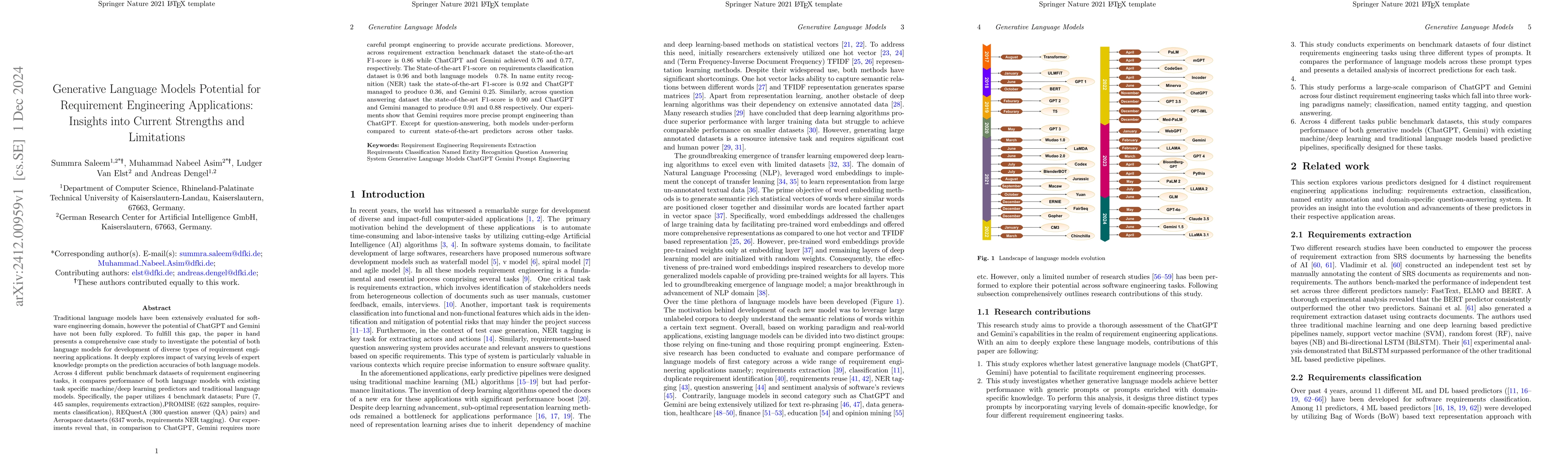Thumbnail for Generative Language Models Potential for Requirement Engineering
  Applications: Insights into Current Strengths and Limitations