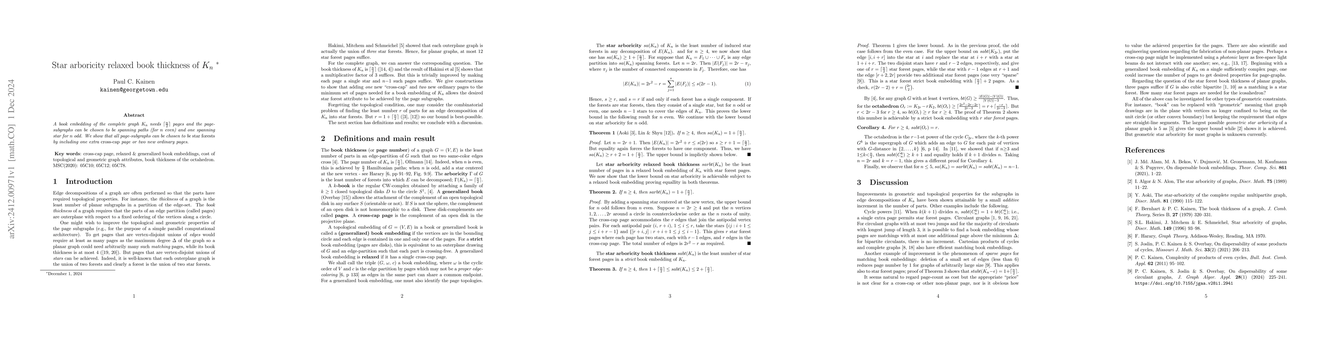 Thumbnail for Star arboricity relaxed book thickness of $K_n$