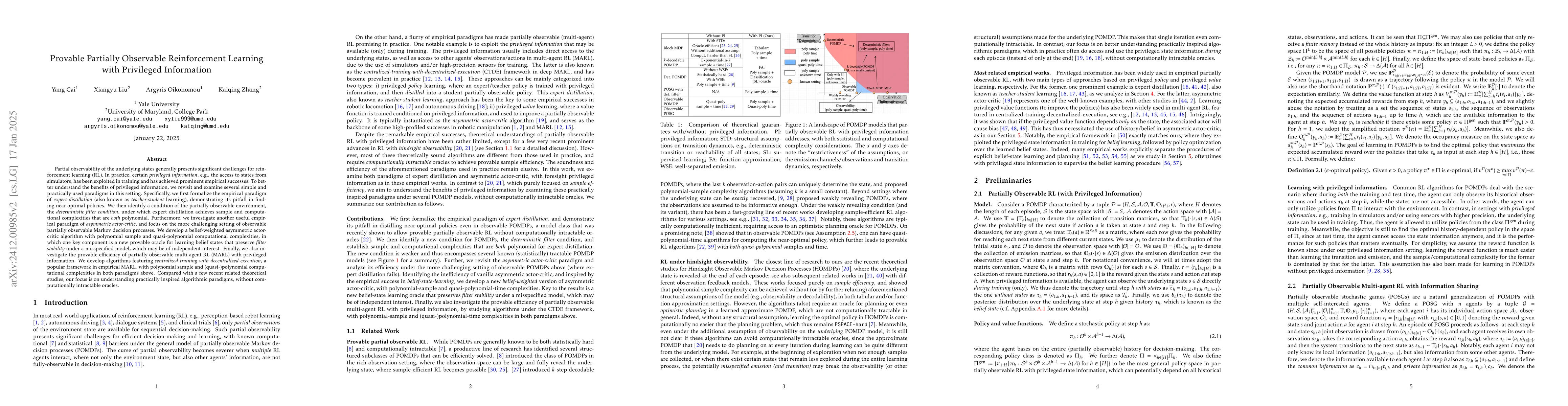 Thumbnail for Provable Partially Observable Reinforcement Learning with Privileged
  Information