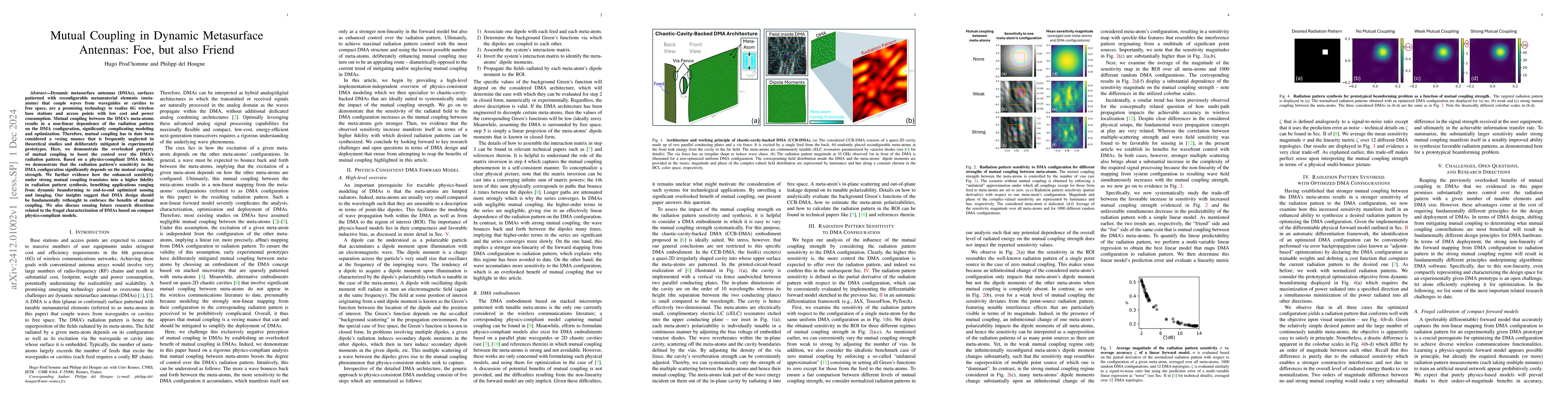 Thumbnail for Mutual Coupling in Dynamic Metasurface Antennas: Foe, but also Friend