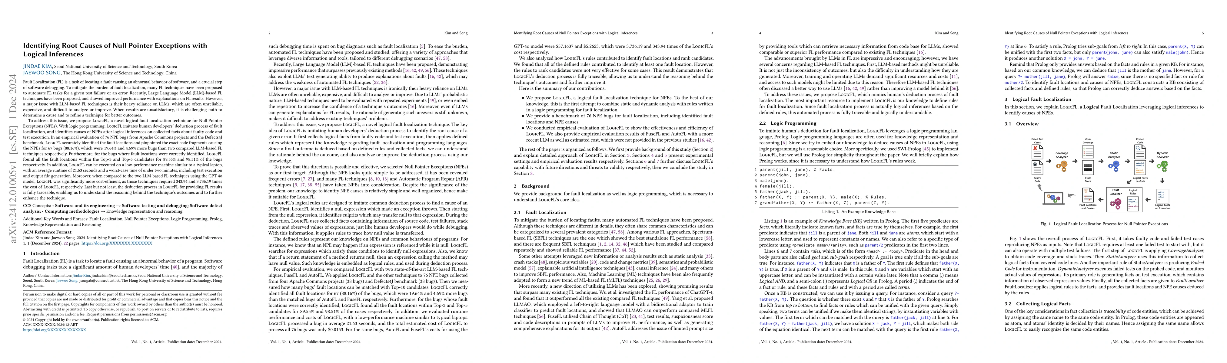 Thumbnail for Identifying Root Causes of Null Pointer Exceptions with Logical
  Inferences