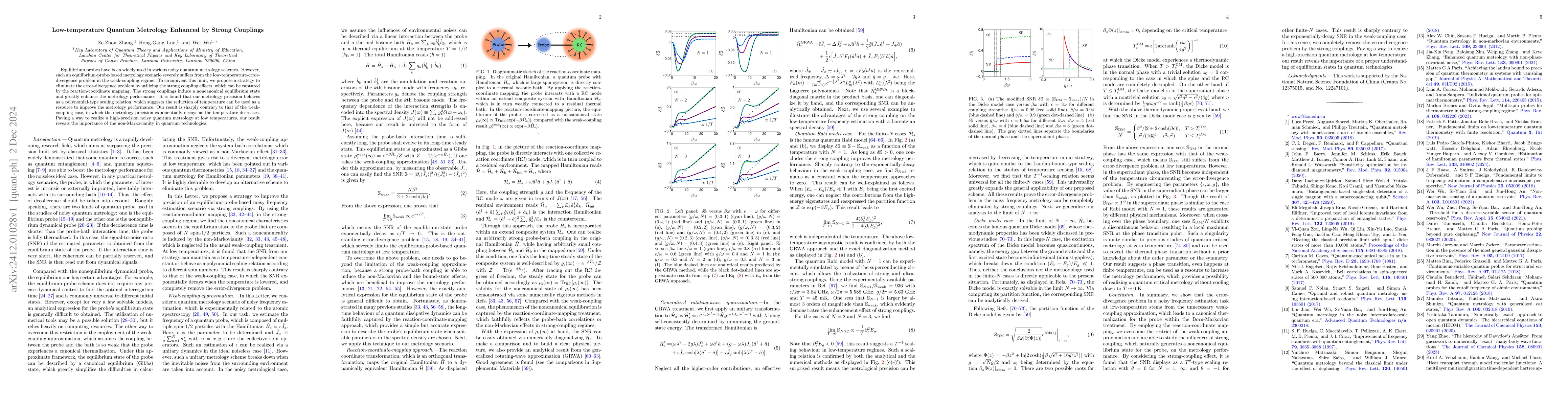 Thumbnail for Low-temperature Quantum Metrology Enhanced by Strong Couplings