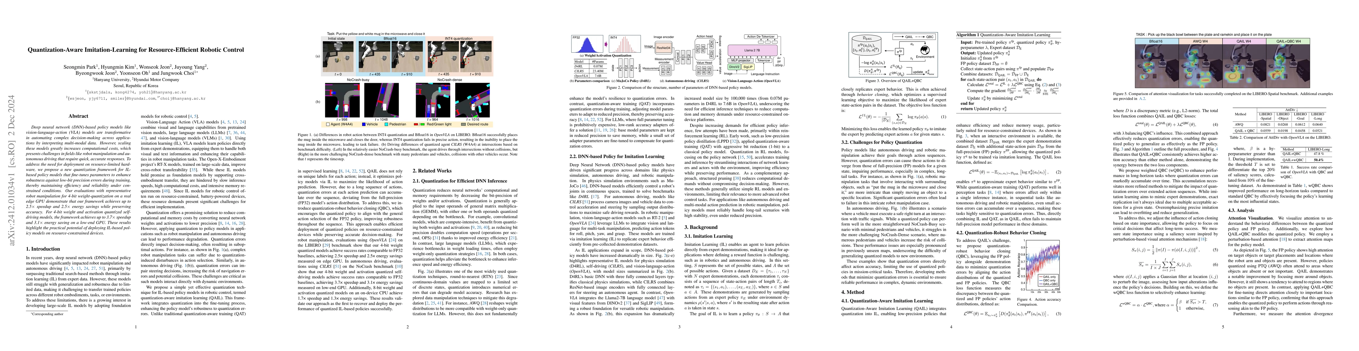 Thumbnail for Quantization-Aware Imitation-Learning for Resource-Efficient Robotic
  Control
