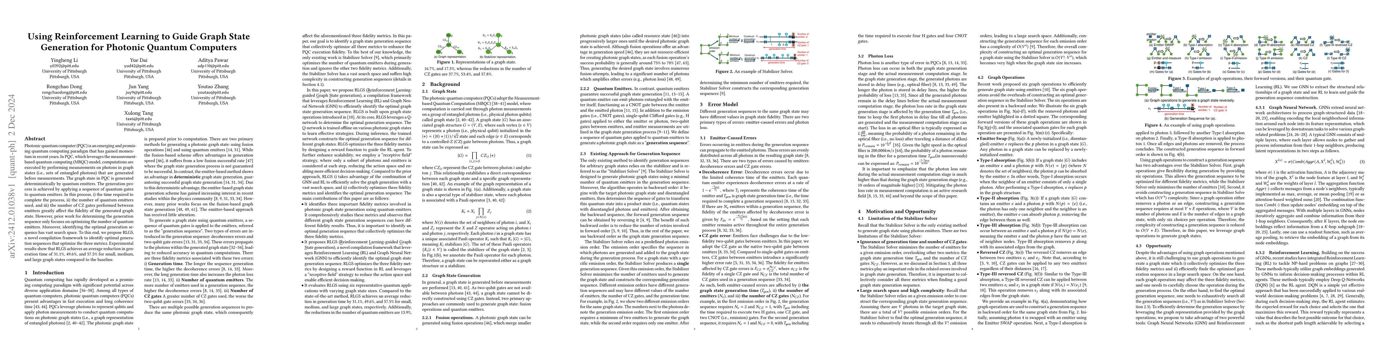 Thumbnail for Using Reinforcement Learning to Guide Graph State Generation for
  Photonic Quantum Computers