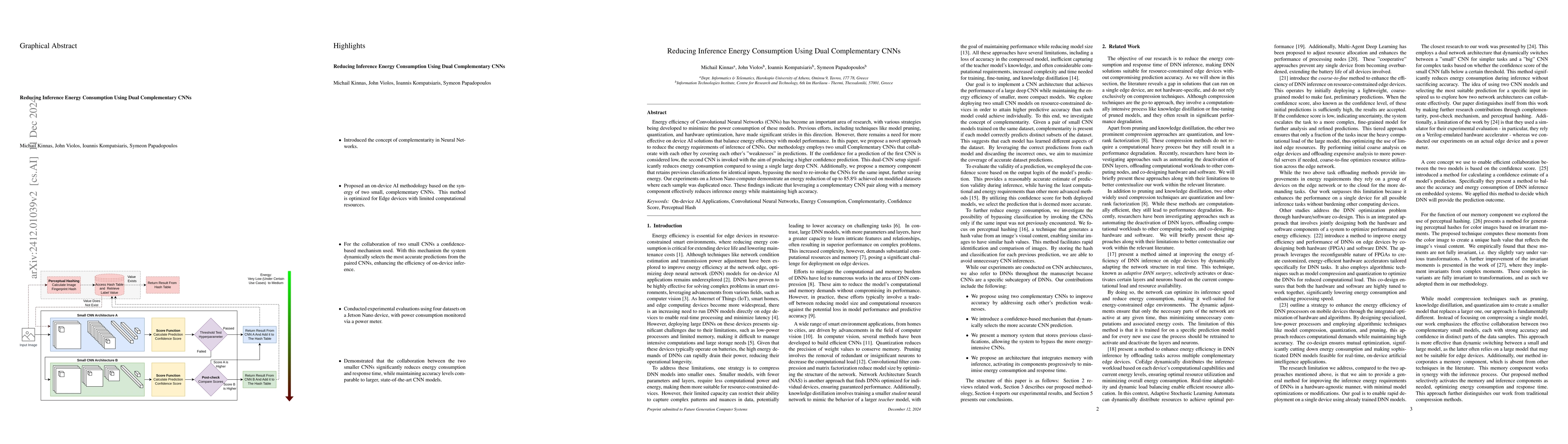 Thumbnail for Reducing Inference Energy Consumption Using Dual Complementary CNNs