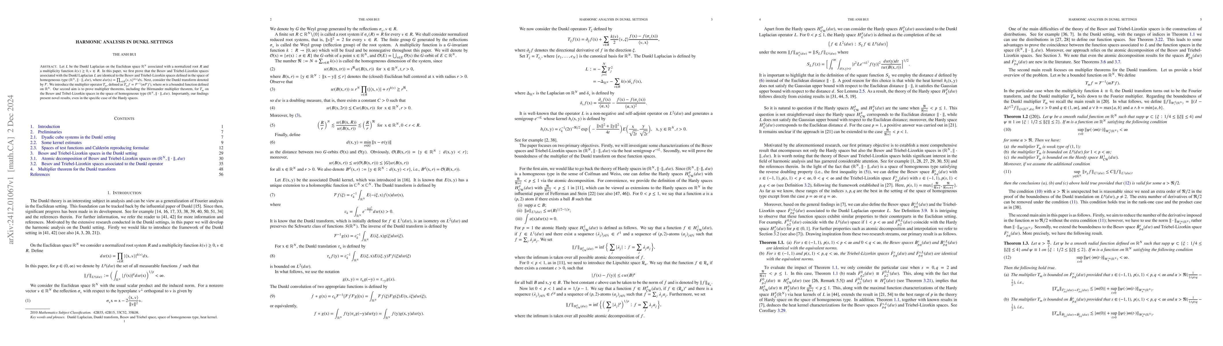 Thumbnail for Harmonic analysis in Dunkl settings