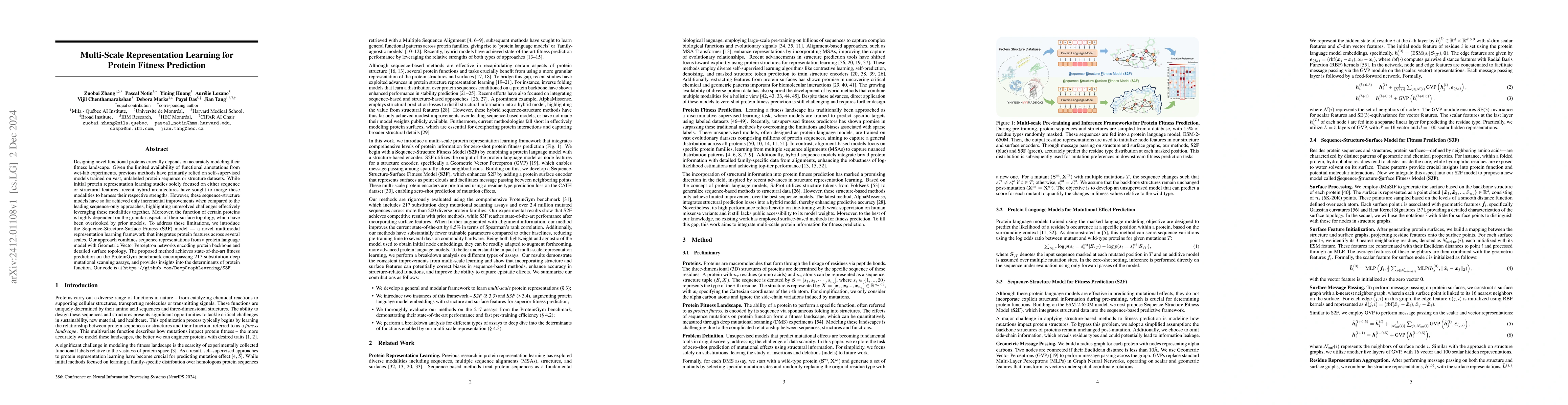 Thumbnail for Multi-Scale Representation Learning for Protein Fitness Prediction