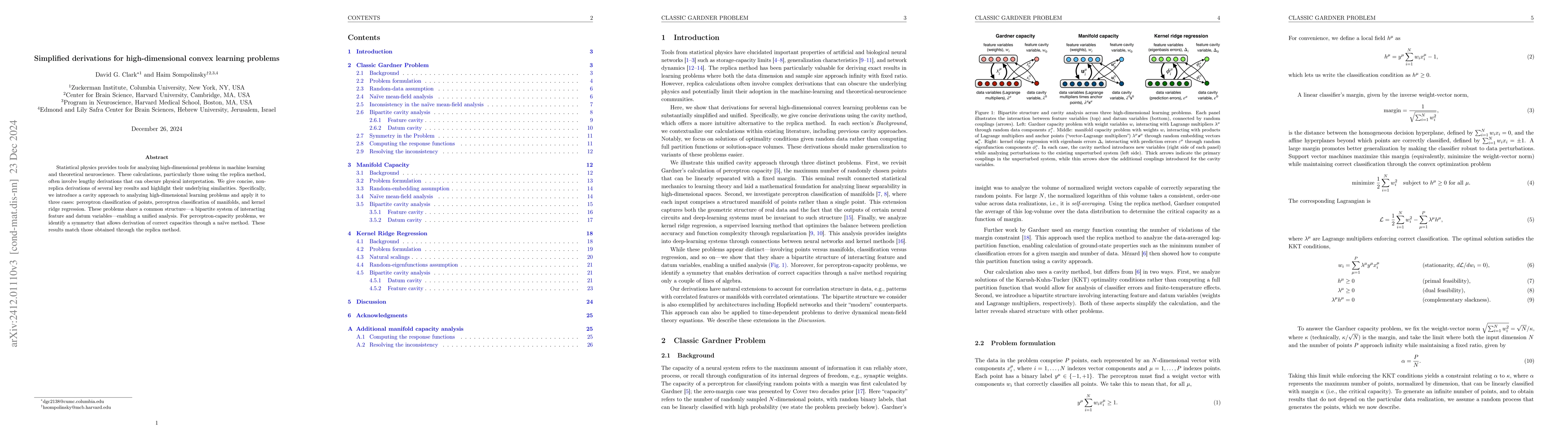 Thumbnail for Simplified derivations for high-dimensional convex learning problems