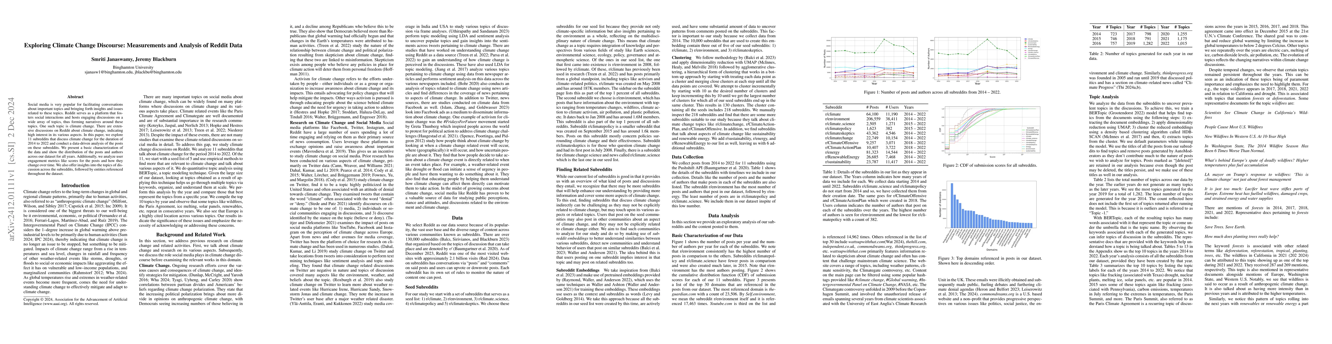 Thumbnail for Exploring Climate Change Discourse: Measurements and Analysis of Reddit
  Data