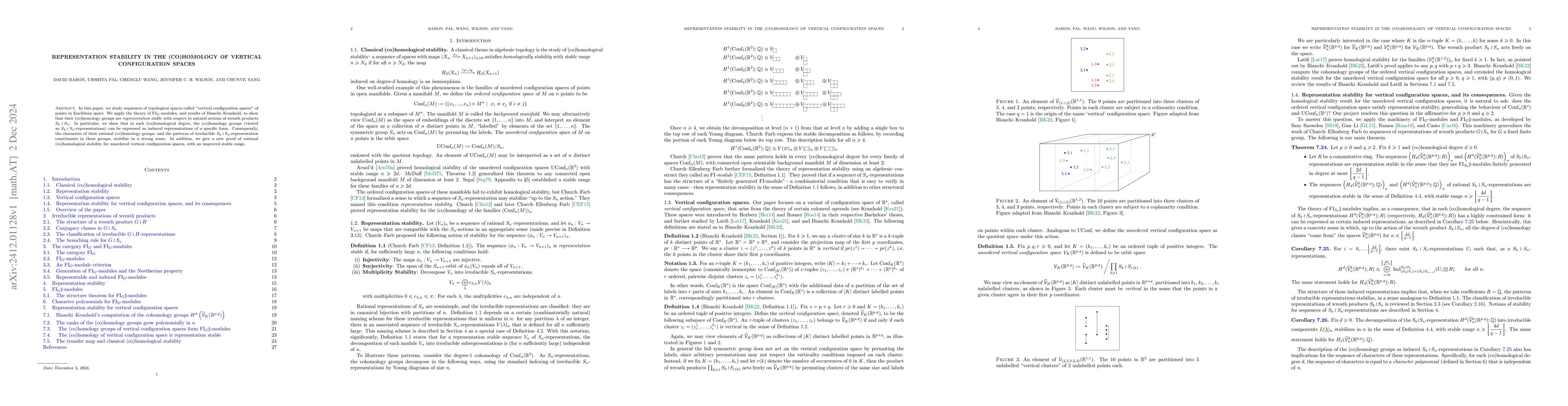 Thumbnail for Representation stability in the (co)homology of vertical configuration
  spaces