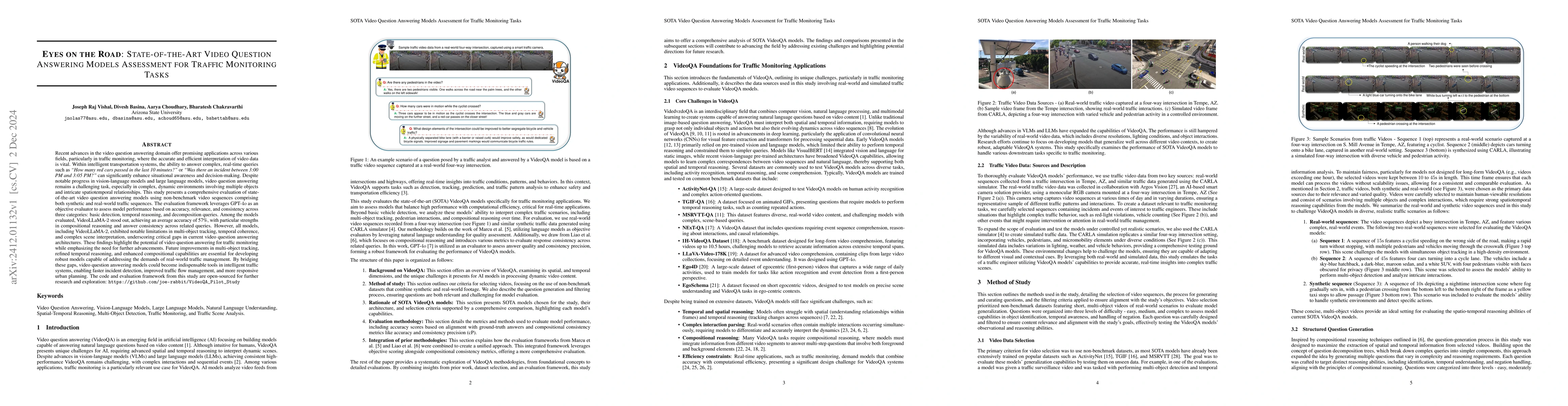 Thumbnail for Eyes on the Road: State-of-the-Art Video Question Answering Models
  Assessment for Traffic Monitoring Tasks